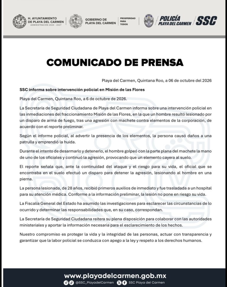 Un hombre de 28 años resultó lesionado en una pierna durante una intervención policial en Misión de las Flores.