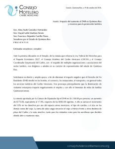 Organismos hoteleros y empresariales del Caribe Mexicano pidieron a los senadores de Quintana Roo intervenir ante el aumento del DNR.